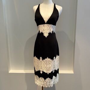Karen Mullen  Black and cream Lace Dress